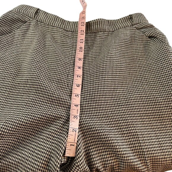 Vintage Women's Pants Size 12 Tweed Houndstooth 100% Wool Lined Brown Cuff Leg - Picture 9 of 10
